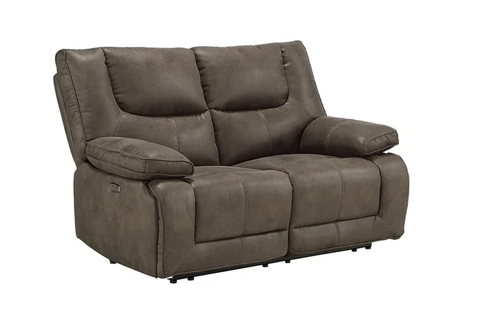 Acme Harumi Power Motion Loveseat in Gray Leather-Aire 54896 EST SHIP TIME APPX 4 WEEKS
