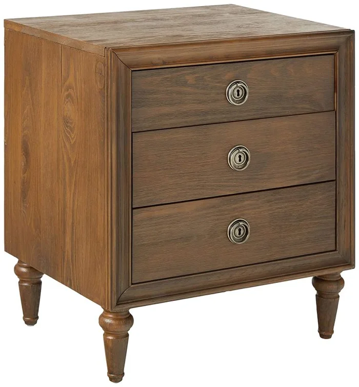 Acme Inverness 3-Drawer Nightstand in Reclaimed Oak 26093 EST SHIP TIME APPX 4 WEEKS