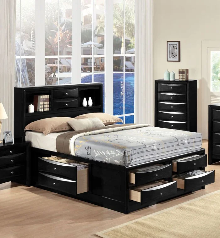 Acme Ireland Full Storage Bed in Black 21620F EST SHIP TIME APPX 4 WEEKS