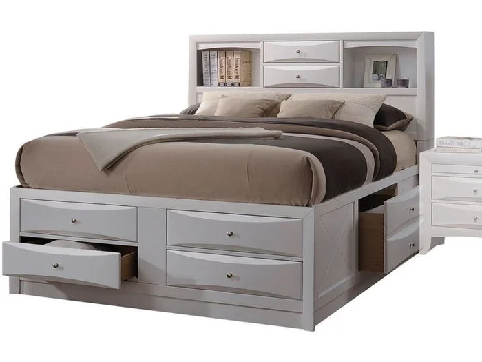 Acme Ireland King Storage Bed in White 21696EK EST SHIP TIME APPX 4 WEEKS