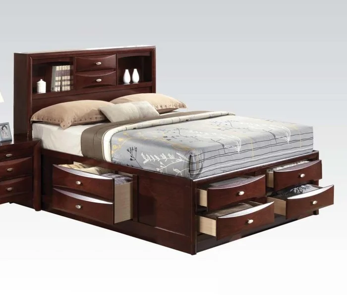 Acme Ireland Queen Storage Bed in Brown 21600Q EST SHIP TIME APPX 4 WEEKS