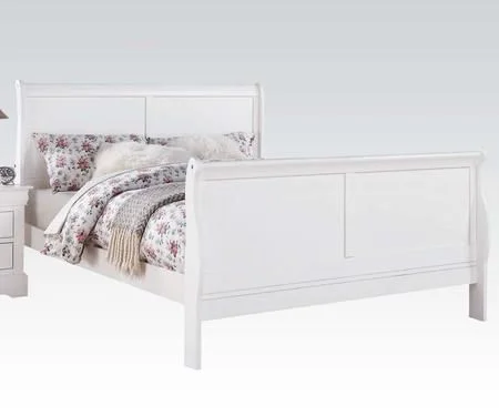 Acme Louis Philippe lll Full Panel Bed in Real White 24510F EST SHIP TIME APPX 4 WEEKS