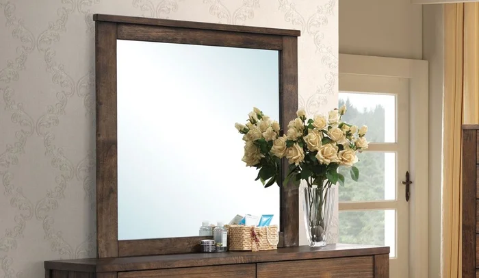 Acme Merrilee Landscape Mirror in Oak 21684 EST SHIP TIME APPX 4 WEEKS