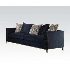 Acme Phaedra Sofa with 5 Pillows in Blue Fabric 52830 EST SHIP TIME APPX 4 WEEKS