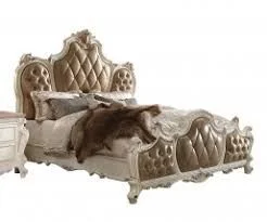 Acme Picardy Upholstered Cal King Bed in Antique Pearl 26894CK EST SHIP TIME APPX 4 WEEKS