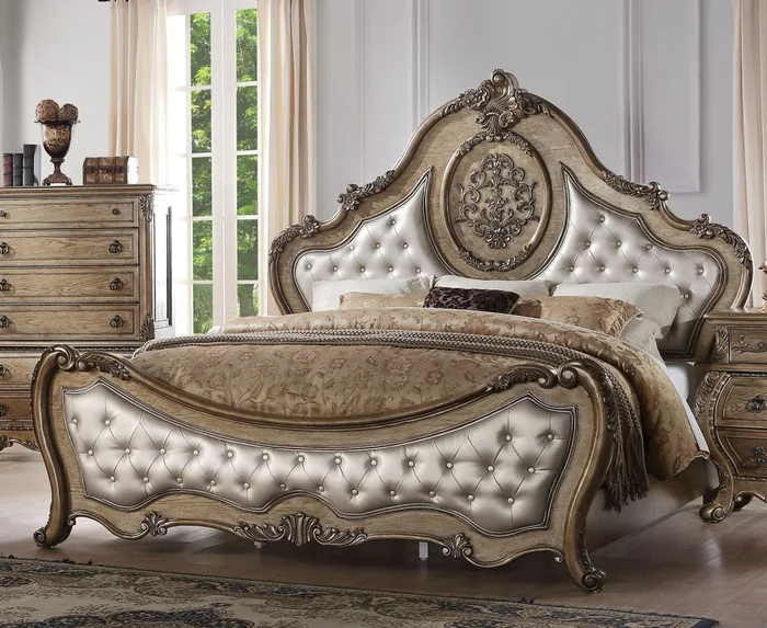 Acme Ragenardus King Bed in Vintage Oak 26307EK EST SHIP TIME APPX 4 WEEKS