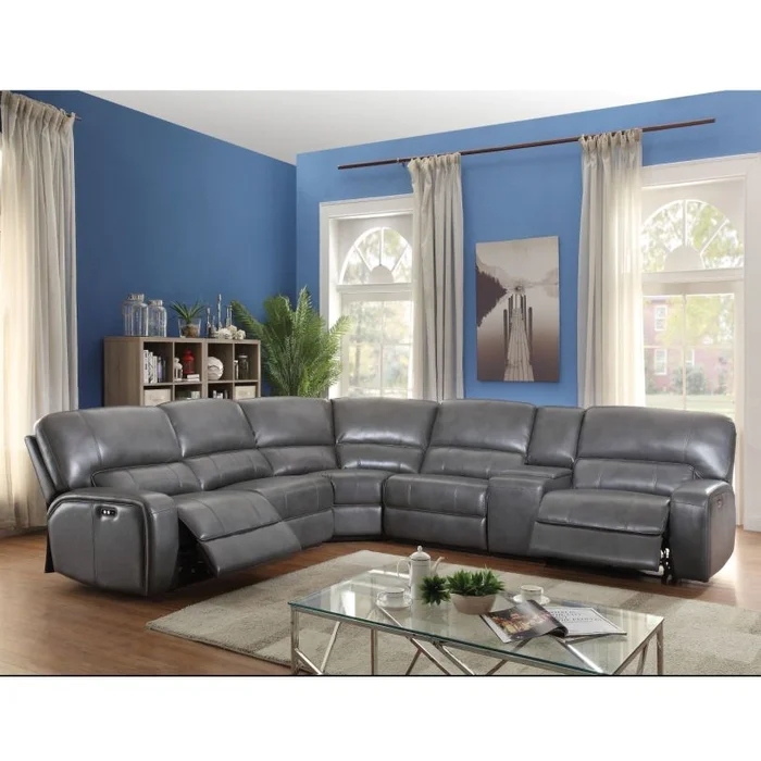 Acme Saul Power Sectional Sofa in Gray 53745 EST SHIP TIME APPX 4 WEEKS
