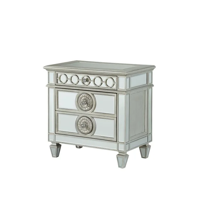 Acme Varian Nightstand in Silver 26153 EST SHIP TIME APPX 4 WEEKS