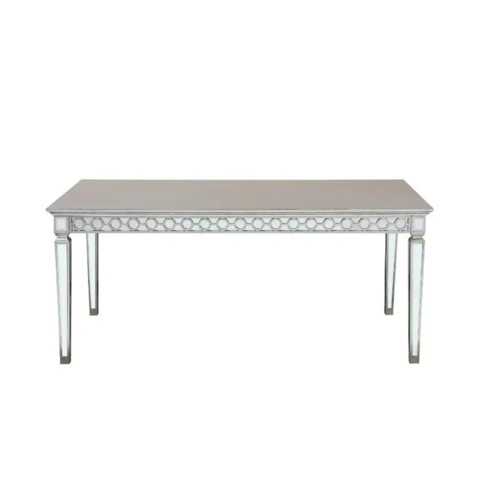 Acme Varian Rectangular Dining Table in Antique Platinum 66160 EST SHIP TIME APPX 4 WEEKS