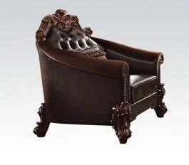 Acme Vendome II Living Room Chair in Dark Brown PU & Cherry 53132 EST SHIP TIME APPX 4 WEEKS