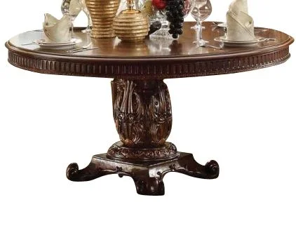 Acme Vendome Single Pedestal Round Dining Table with 60″D Table Top in Cherry 62015 EST SHIP TIME APPX 4 WEEKS