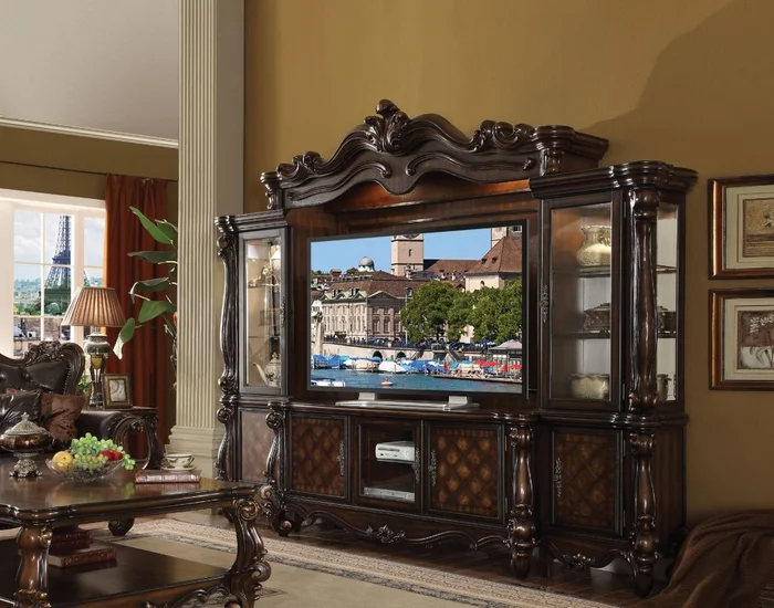 Acme Versailles Entertainment Center in Cherry 91325 CLEARANCE EST SHIP TIME APPX 4 WEEKS