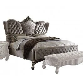Acme Versailles Queen Bed in Antique Silver 26820Q EST SHIP TIME APPX 4 WEEKS