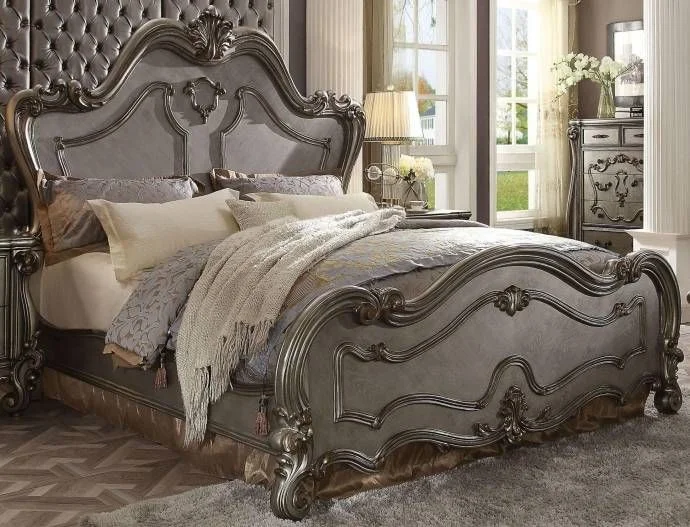 Acme Versailles Queen Panel Bed in Gray 26860Q EST SHIP TIME APPX 4 WEEKS