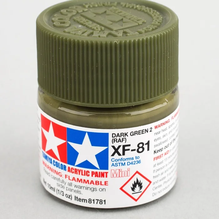 Acrylic Mini XF-81 Dark Green 2 RAF 10ml Bottle