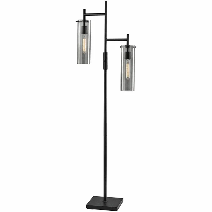 Adesso 3853-01 Dalton Modern Black Floor Lamp Light