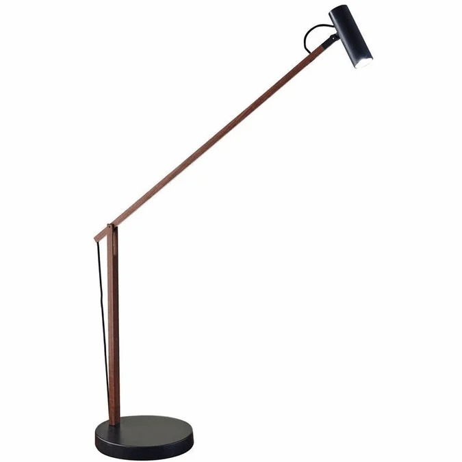 Adesso AD9100-15 Crane Modern Walnut Wood and Black LED Study Lamp