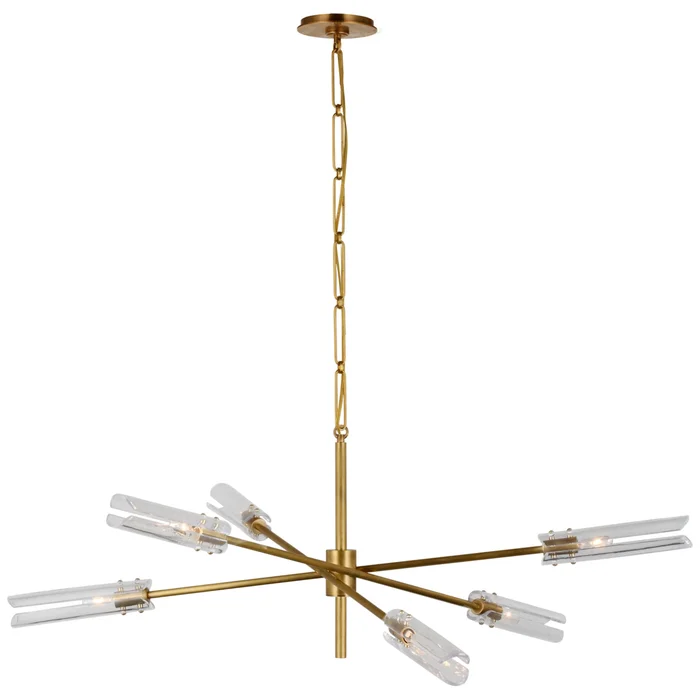 AERIN Casoria XL Radial Chandelier in Hand-Rubbed Antique Brass with Clear Glass Ceiling Light W45.75″ x H15″