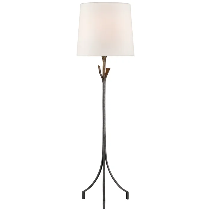 AERIN Fliana Floor Lamp in Aged Iron with Linen Shade W18″ x H58.5″