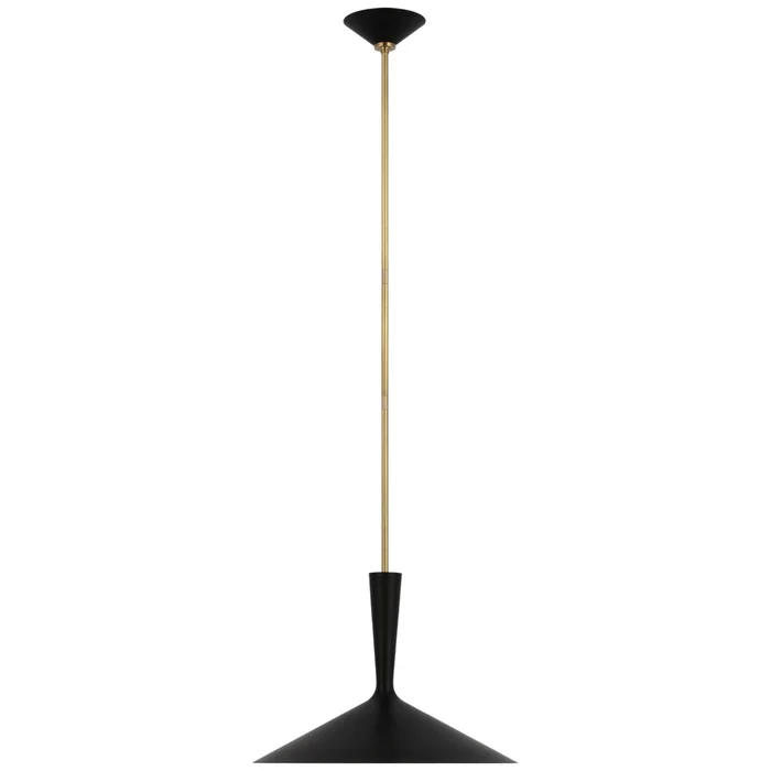 AERIN Rosetta Large Pendant in Matte Black and Hand-Rubbed Antique Brass Ceiling Light W18″