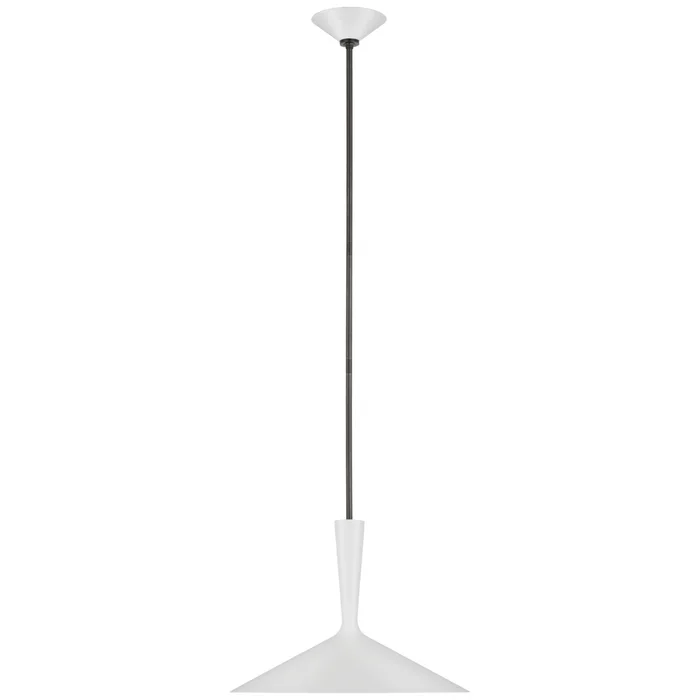 AERIN Rosetta Large Pendant in Matte White and Bronze Ceiling Light W18″