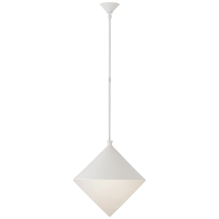 AERIN Sarnen Large Pendant in Matte White with White Glass Ceiling Light W18.25″