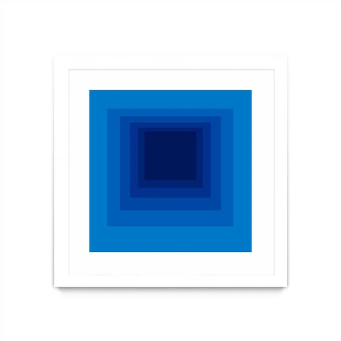 After Josef B Matted and Framed White 36×36 Wall Art|uvre dart murale encadre blanche et mate After Josef B 36×36