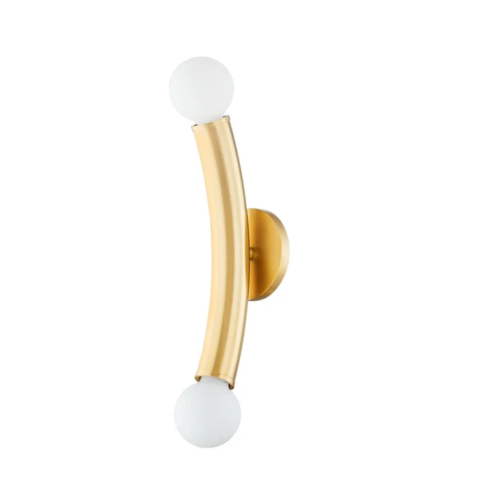 ALLEGRA 2-Light Wall Sconce in Aged Brass 16.5L x 4.75W x 18.25H