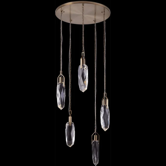 Allegri 042057-044-FR001 Diamante Winter Brass LED Multi Pendant Lighting Fixture