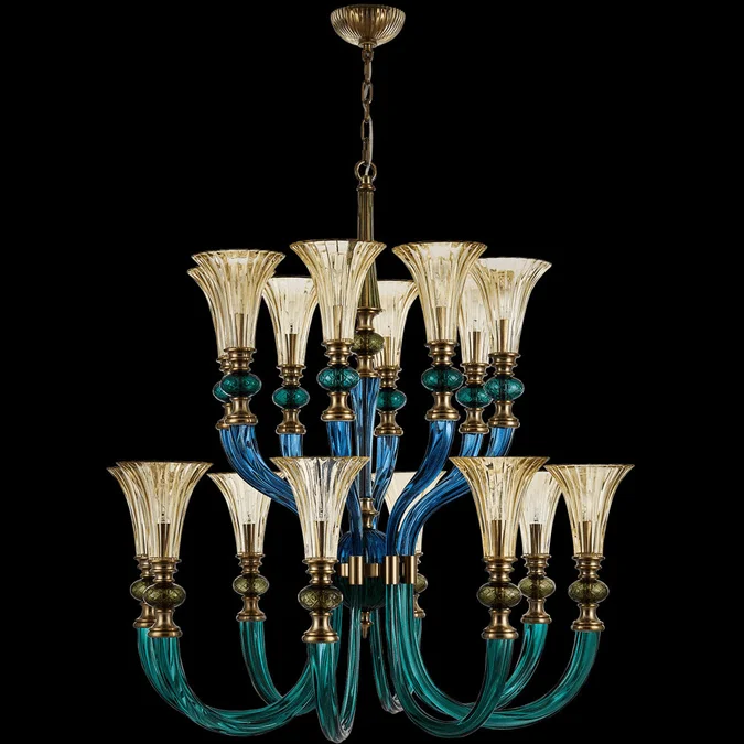 Allegri 043672-044-GLMULTI Tinta Winter Brass Chandelier Light