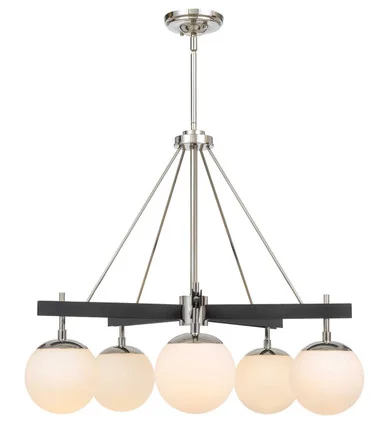 Allie Five Light Chandelier in Black/Polished Nickel (137|352C05BLPN)