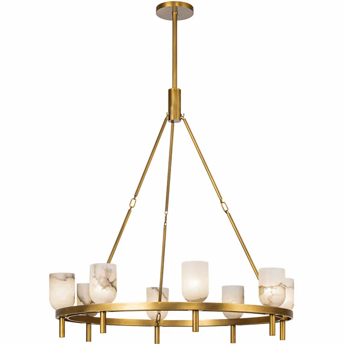 Alora CH338836VBAR Lucian Contemporary Vintage Brass Chandelier Light