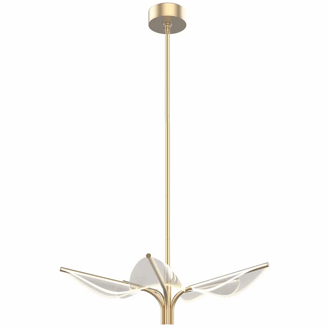 Alora Lighting PD321105NB Flora Contemporary Natural Brass LED Ceiling Chandelier