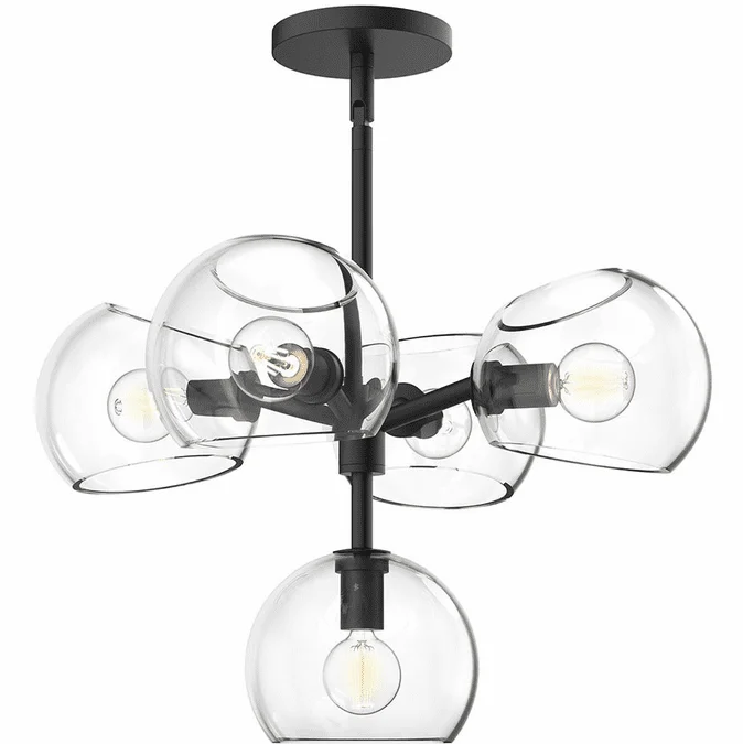 Alora Mood CH548518MBCL Willow Contemporary Matte Black Mini Chandelier Lighting