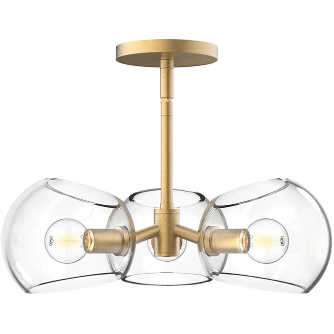 Alora Mood PD548315BGCL Willow Modern Brushed Gold Ceiling Lighting