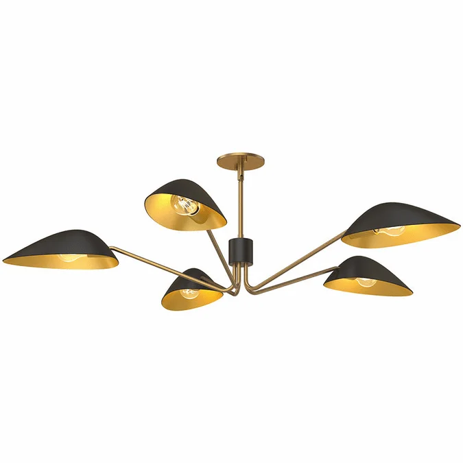 Alora Mood PD550545MBAG Oscar Contemporary Matte Black and Aged Gold Chandelier Light