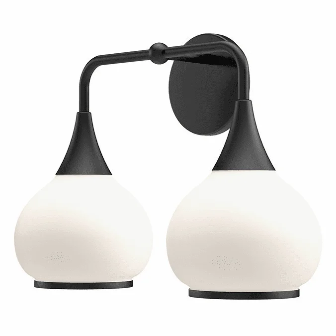 Alora Mood VL524217MBOP Hazel Modern Matte Black 2-Light Bathroom Vanity Lighting