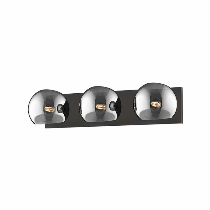 Alora Mood VL548322MBSM Willow Contemporary Matte Black 3-Light Bathroom Sconce Lighting