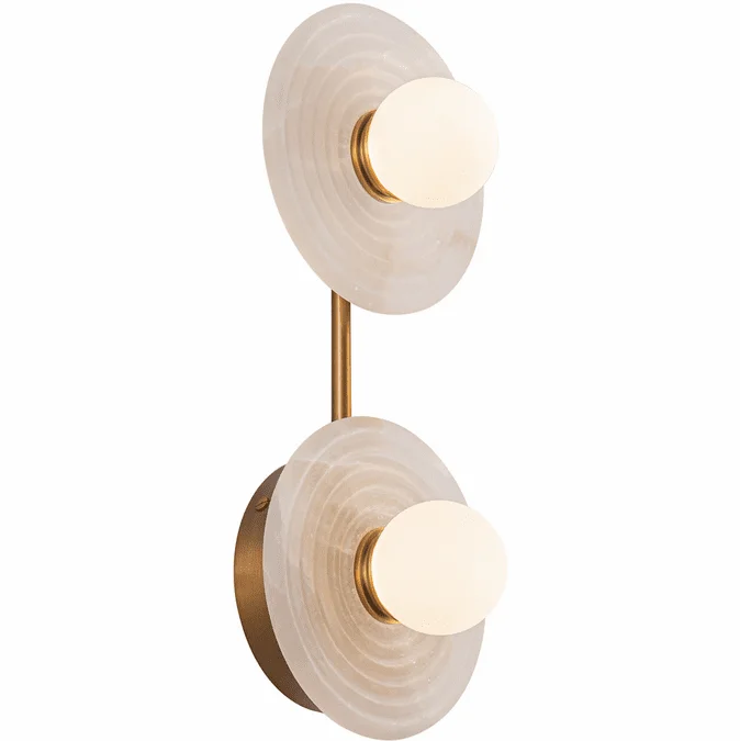 Alora WV346214VBAR Dahlia Contemporary Vintage Brass LED 2-Light Bath Light Fixture