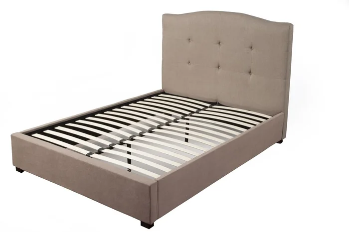 Alpine Furniture Amanda Queen Tufted Upholstered Bed in Haskett/Jute 1084Q PROMO PROMO