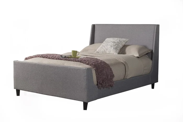 Alpine Furniture Amber Full Upholstered Bed in Grey Linen 1094F PROMO