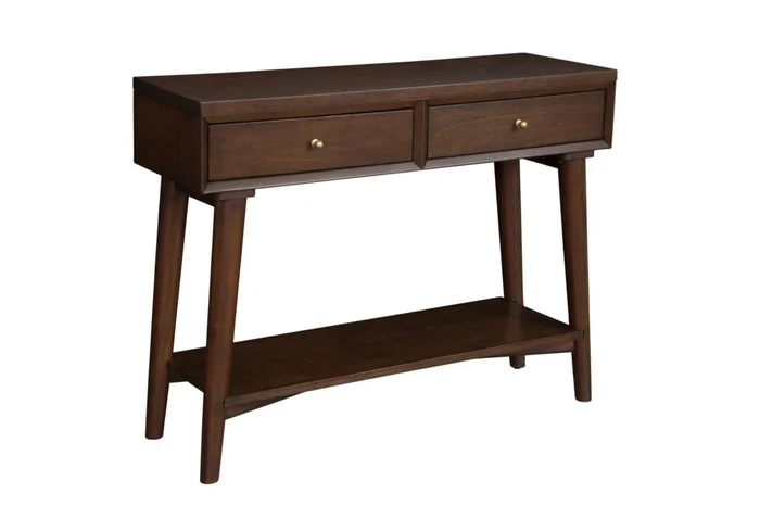 Alpine Furniture Flynn Console Table in Walnut 966WAL-63 PROMO