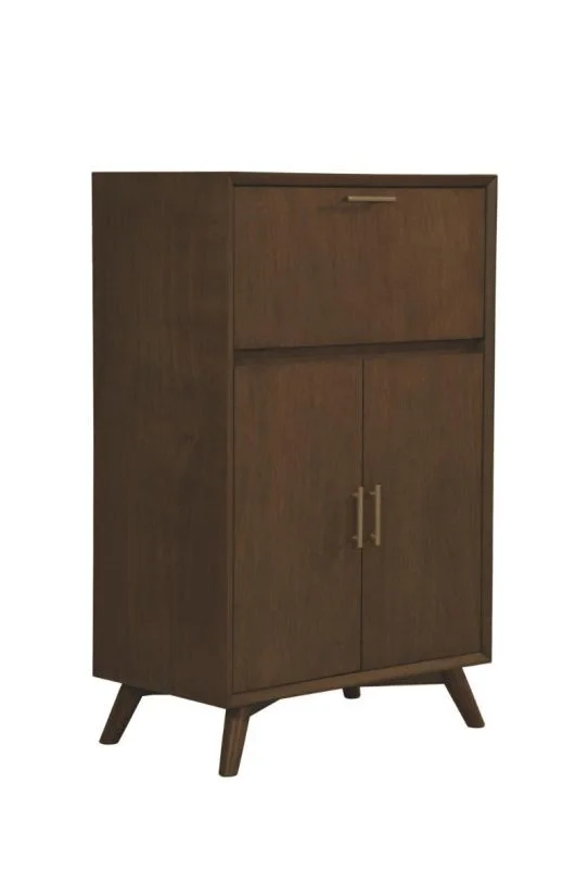 Alpine Furniture Flynn Large Bar Cabinet w/Drop Down Tray in Walnut 966WAL-16 PROMO