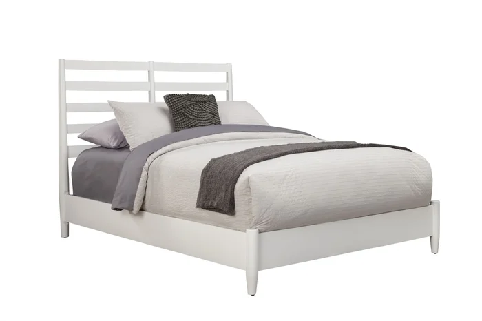 Alpine Furniture Flynn Retro Cal King Bed in White PROMO PROMO