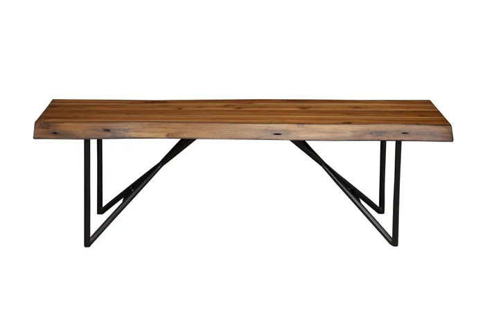 Alpine Furniture Live Edge Bench in Light Walnut 1968-33 PROMO