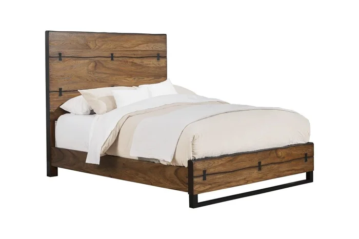 Alpine Furniture Live Edge King Panel Bed in Tobacco 5200-07EK PROMO PROMO