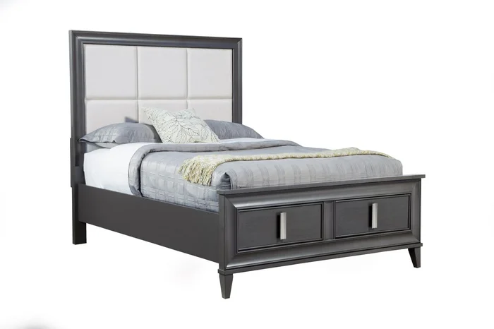 Alpine Furniture Lorraine King Storage Bed in Dark Grey PROMO PROMO
