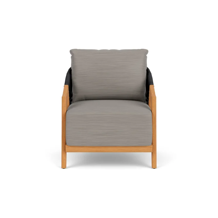 alpine lounge chair in natural teak finish with boten dark urban fabric grade c