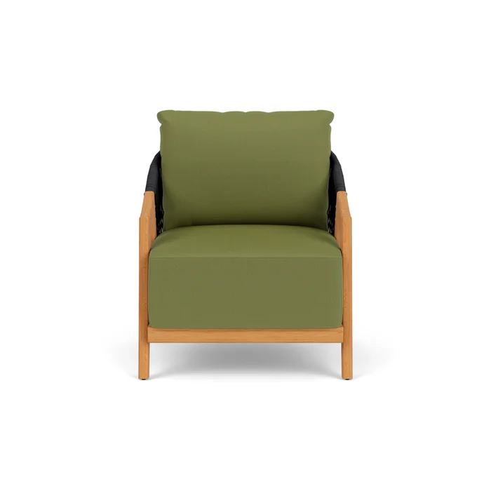 alpine lounge chair in natural teak finish with reflections grass fabric grade b