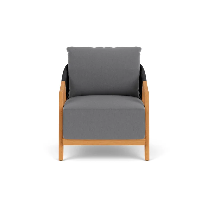 alpine lounge chair in natural teak finish with remy graphite fabric grade b